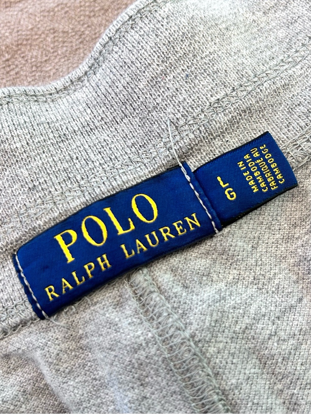 POLO Ralph Lauren Gray Shorts Blue Big Pony Embroidered Logo Cotton Men’s L - Picture 3 of 16